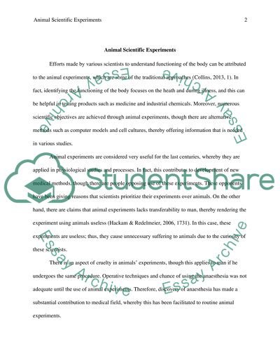 ANIMAL SCIENTIFIC EXPERIMENTS