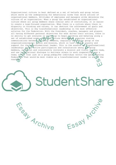 Applying a leadership theory to the Qatar Fencing Federation