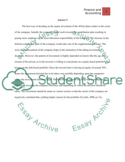 Deciding on the Equity Investment