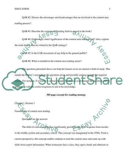 The QAR Technique of a Teaching Process