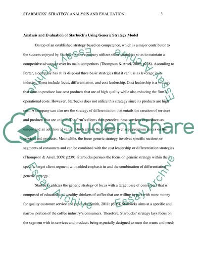 Starbucks Strategy Analysis and Evaluation
