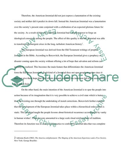 American vs European Jeremiad in Society