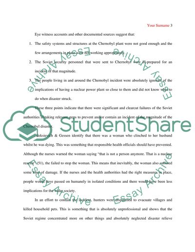 History of the Chernobyl Catastrophe