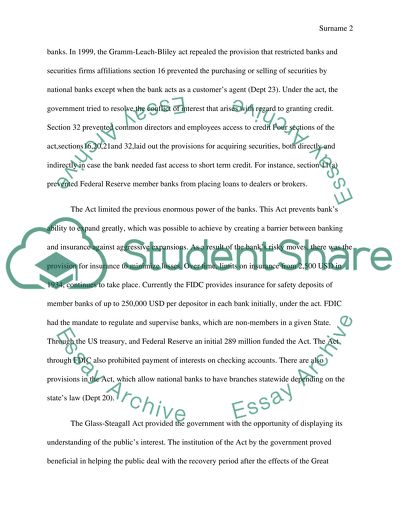 Banking Act of 1933 Glass-Steagall Act