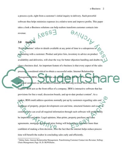 E-Business- Transforming Customer Contact into Revenue