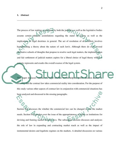 Contract Law Takes Proper Account of Commercial Realty