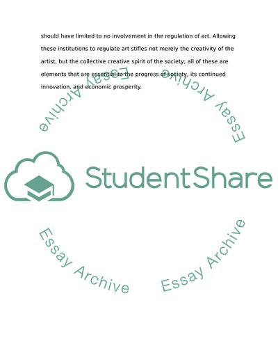 A governing body should not be able to dictate an artists work