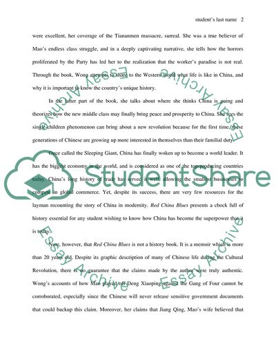 Critical Book Review on Red China Blues