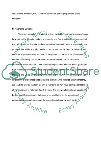 International Business Transactions: Financing Structure for Diario Limeno