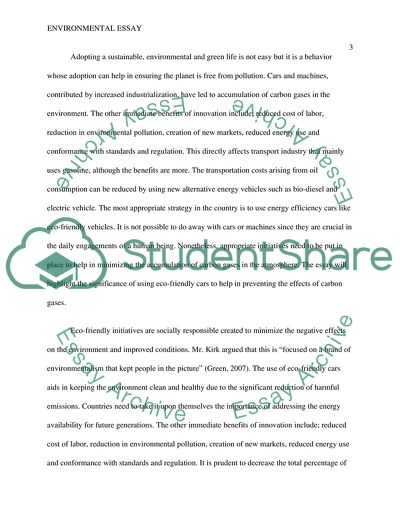 Environmental Impact of Carbon Fuel Consumption and the Use of Eco-Friendly Cars