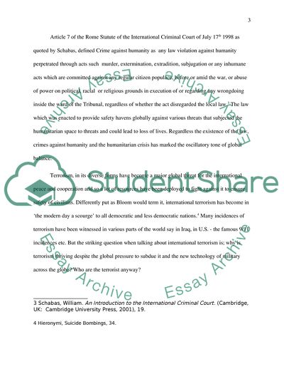 Suicide Bombings: Crimes against Humanity