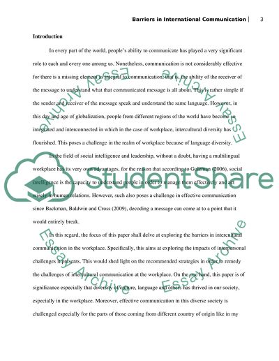 Barriers in International Communication at Workplace