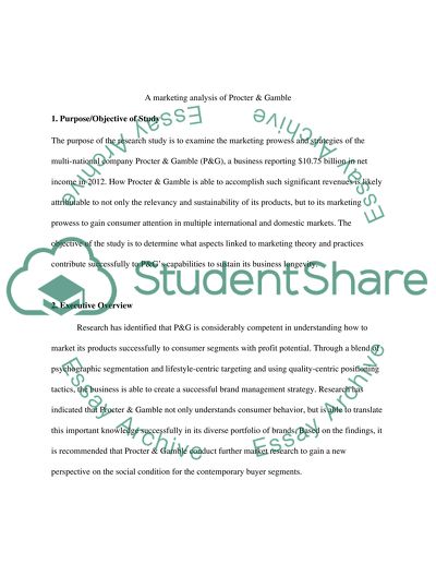 A Marketing Analysis of Procter & Gamble