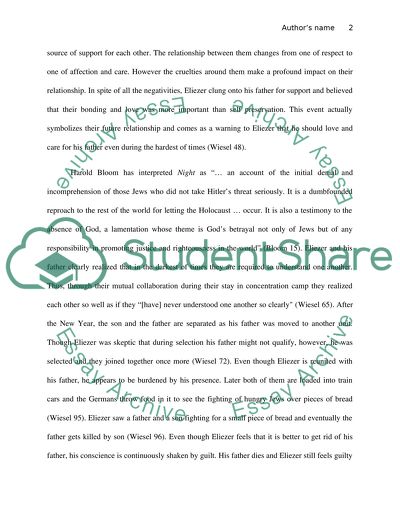 The Relationship between Eliezer and his Father