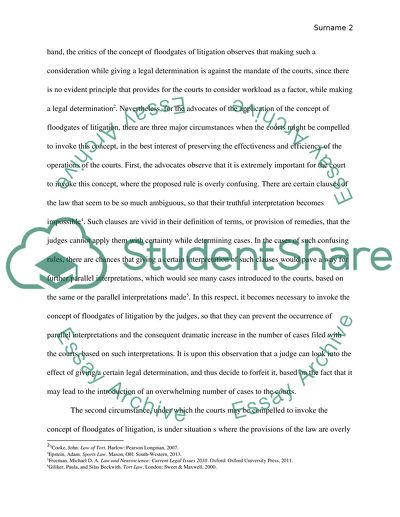 Floodgates of litigation