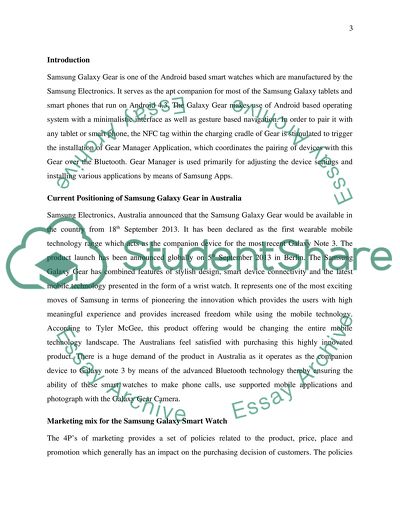 Marketing of Samsung Galaxy Gear (Smart Watch)