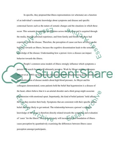 Perception of Cause and Behavior towards an Illness