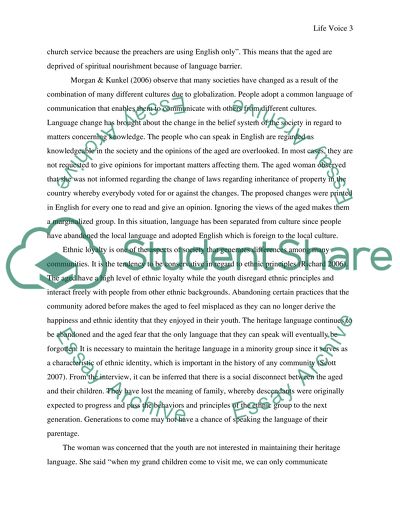 Life Voice: Minority Groups, Language and Culture