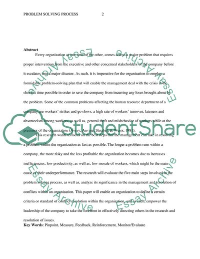 Problem Solving Process in Big Organizations