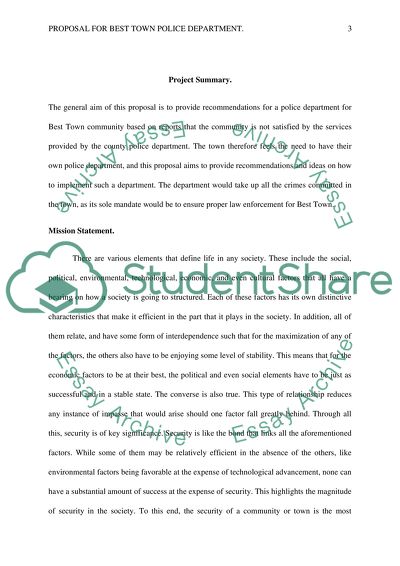 Proposal for Best Town Police Department