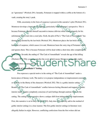 A Special Motive of the Cask of Amontillado and a Rose for Emily