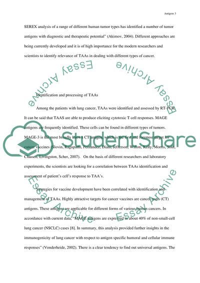 Extent Knowledge of Tumour Associated Antigens Can Be Useful in the Management of Cancer Patients