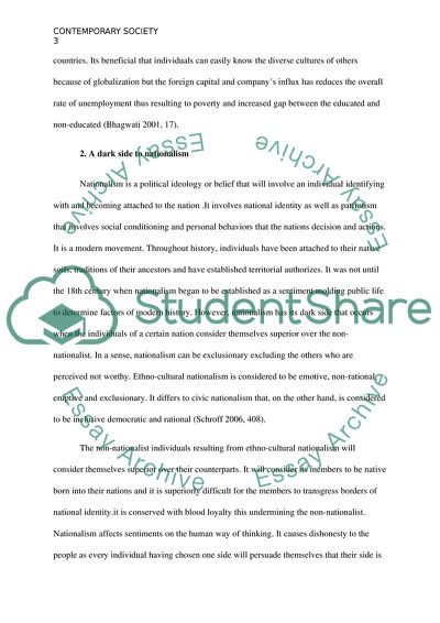 Contemporary Society in Times of Globalisation