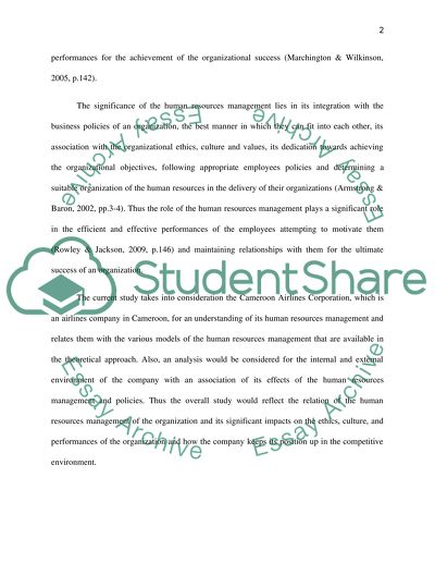 Human Resource Management at Camair-Co