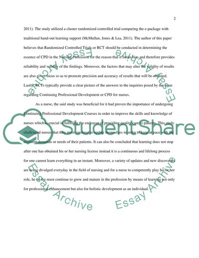 Continuing Professional Development for Nurses