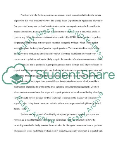 Case Analysis: Pure Organic Food and Juice Bar
