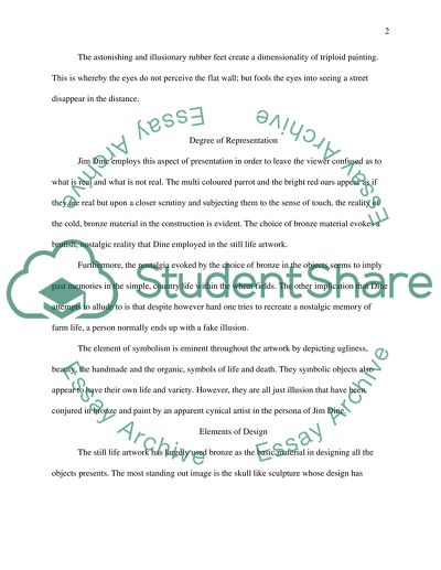 Paper on Jim dine ( wheat filds ) art work