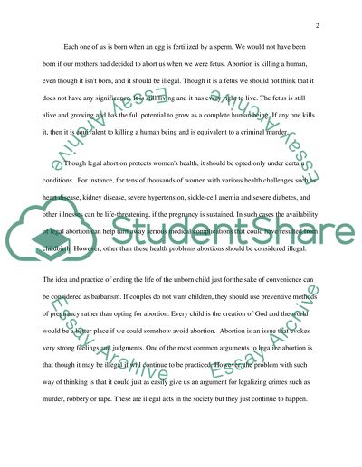 Why abortion should be illegal