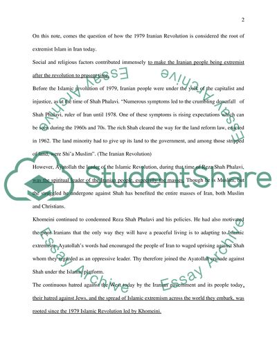 The Iranian Revolution of 1979 as a Root of Extremism