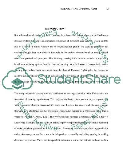 Research and DNP Programs