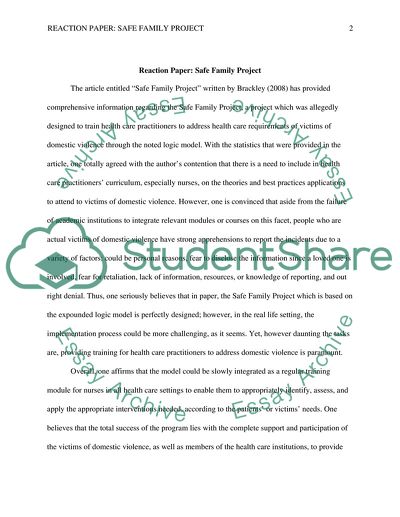 Safe Family Project by Brackley