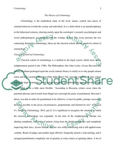 The History of Criminology