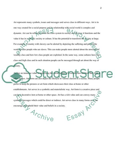 Art as a Form of Creative Work in Society