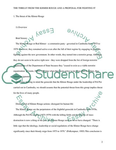 The Threat From the Khmer Rouge