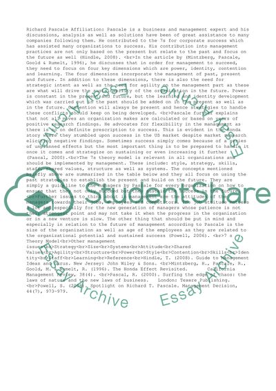 Richard Pascale (the person who known as Honda Effect)