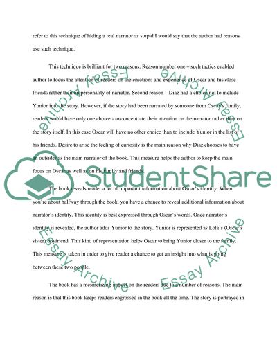 The effect of an outsider telling the story of Oscar Wao