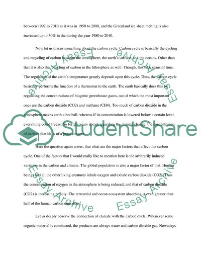 Carbon cycle and climate change