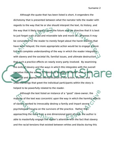 The Final Dictum in Toni Morrisons Beloved