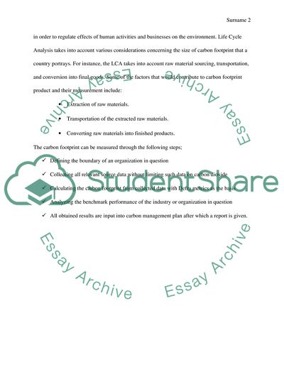 LCA and Carbon Footprint
