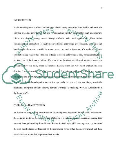 TWeb-Based Enterprise Applications Security Guidelines