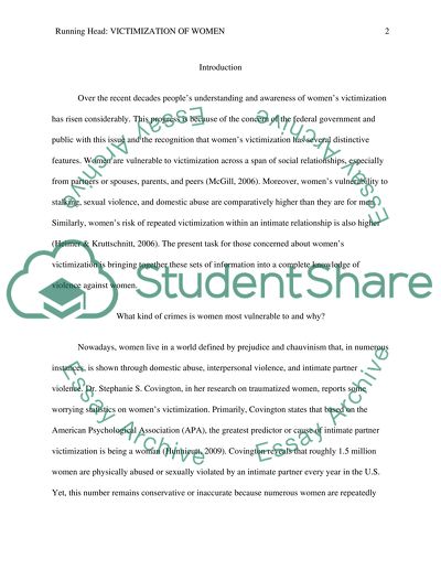 Victimization Patterns of Women
