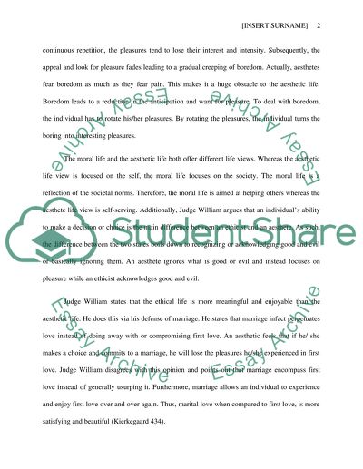 Soren Kierkegaards Three Stages of Life