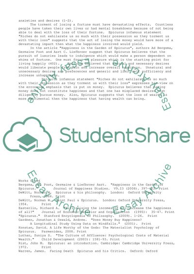 Epicurus and his Works