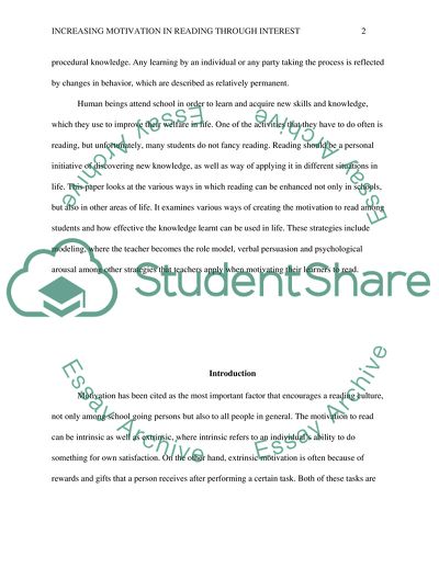 Increase Motivation in Reading through Interest