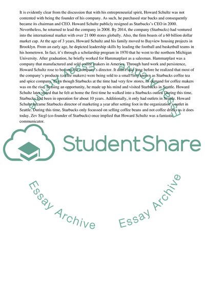 Howard Schultzs Entrepreneurial Journey