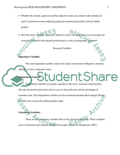 The Beliefs of the Nurses towards Using Physical Restraints